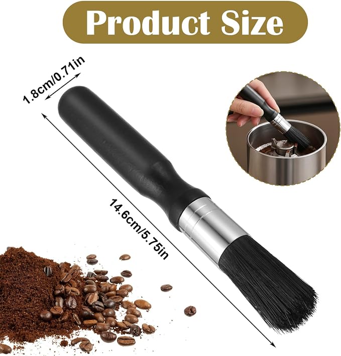 2 Pcs Coffee Grinder Cleaning Brush, Boar Bristle Espresso Brush Machine Cleaner - Image 2