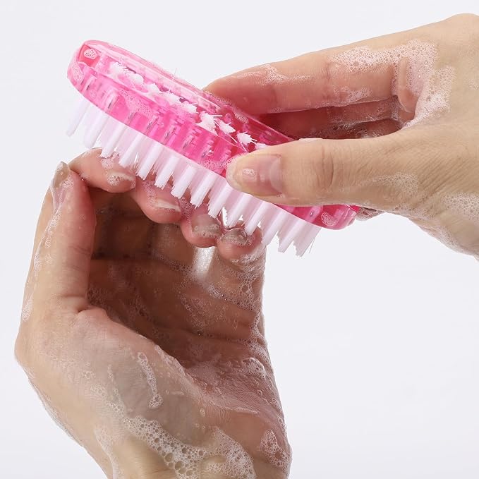 Nail Cleaning Brushes Plastic for Fingernails 2-Sided Non-Slip Brush Nail - Image 2