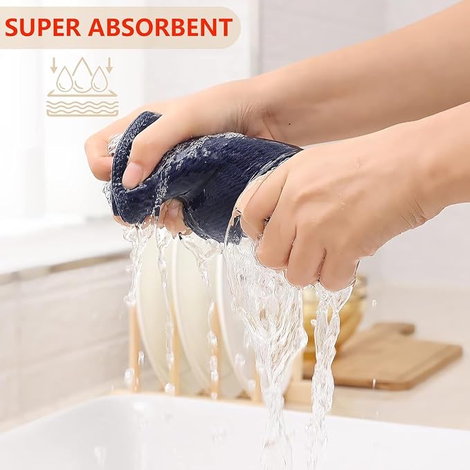 Kitinjoy 100% Cotton Waffle Weave Kitchen Hand Towels - Image 3