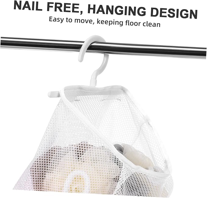 Cabilock 5pcs Mesh Hanging Bag Hanging Clothes Travel White Polyester Fruit - Image 5