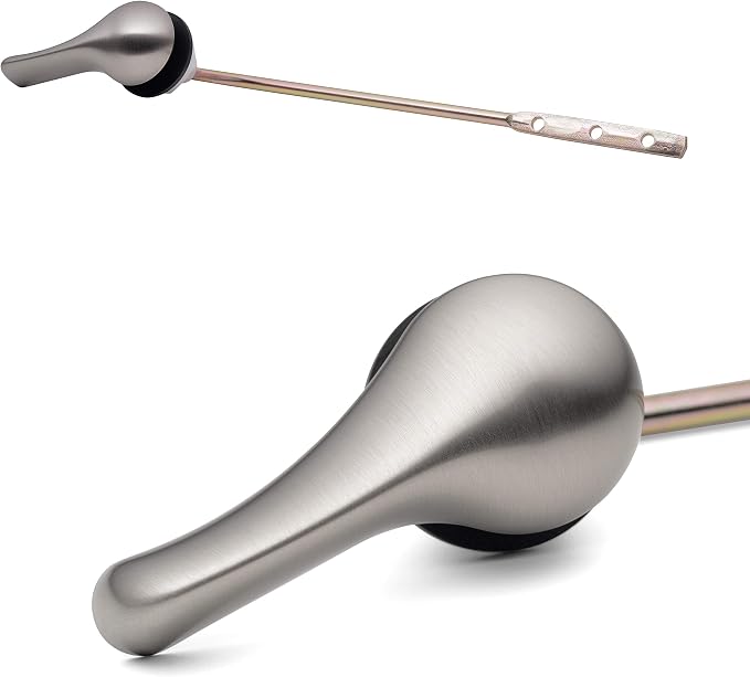 Brushed Nickel Toilet Tank Flush Lever Handle, Universal Front Mount by Qualihome