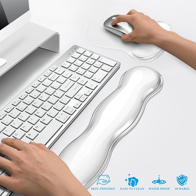 Gel Keyboard & Mouse Wrist Rest Set, Ergonomic Keyboard and Mouse Pad - Image 4