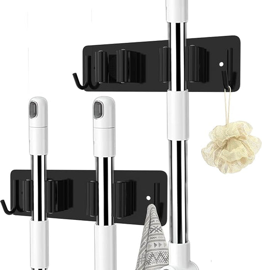 Broom and Mop Holder Wall Mounted, Heavy-Duty Stainless Steel Storage Rack by Unknown