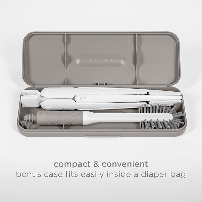 Ubbi On-The-Go Drying Rack and Brush Set, includes Travel Case and Bottle Brush - Image 3