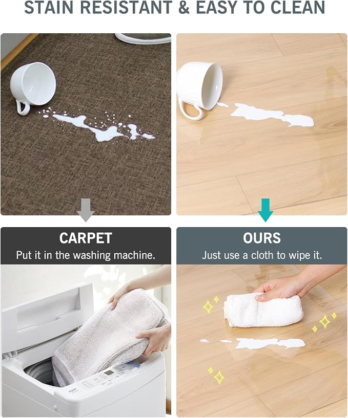 Area Mat for Hard Floors, Waterproof Durable Protector for Dining Room - Image 3