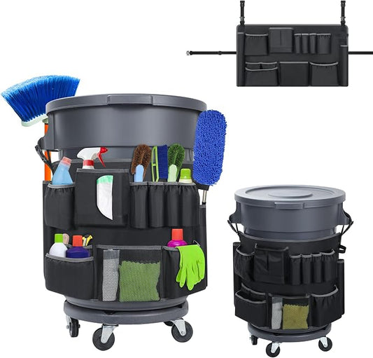 Trash Can Caddy Bags Fit 32-55 Gallon Garbage Bin, Garbage Bin Caddy Bag by Speqerk