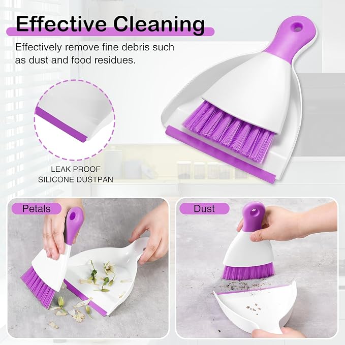 NACENA Mini Dustpan and Brush Set, Small Broom and Dustpan Set Dust Pan and - Image 4