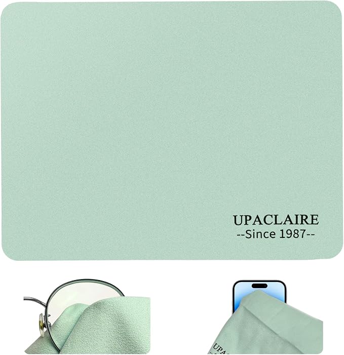 Suede Eyeglass Cloth 8" X 10" Extra Large Cleaning Cloth Washable, Durable by UpaClaire