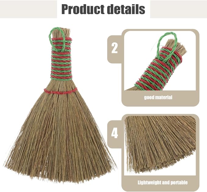 Natural Corn Bristle Hand Whisk Broom - Image 5