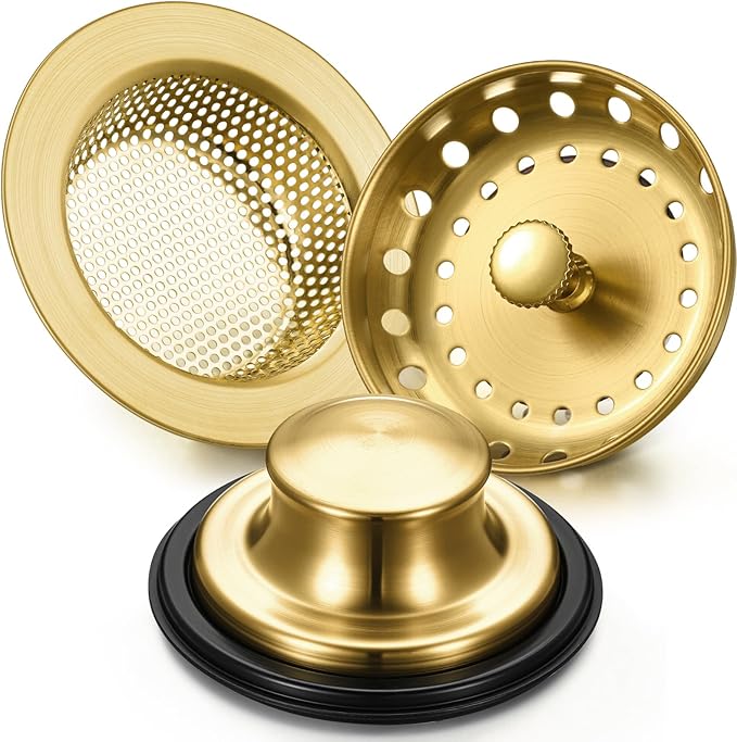 Mudder 3 Pcs Kitchen Sink Drain Strainer and Stopper Stainless Steel Garbage by Mudder