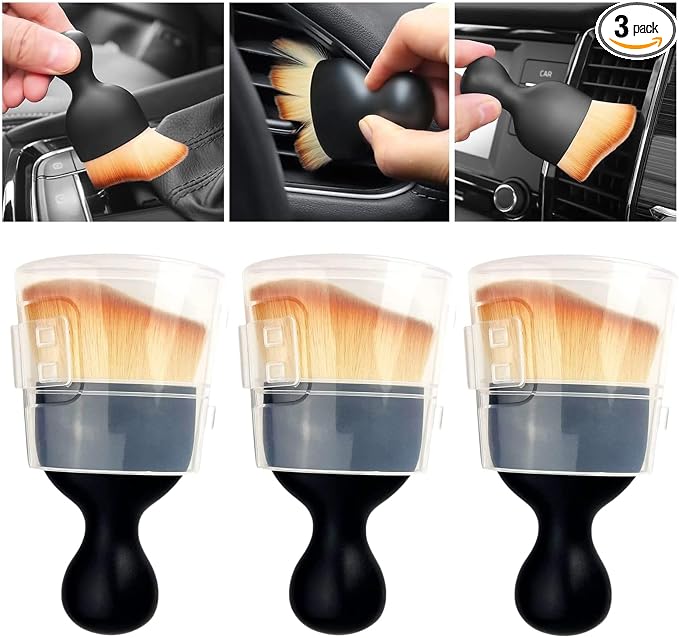 3PCS Car Interior Cleaning Tool, Car Cleaning Brush Interior Dust Collectors by QUAAM