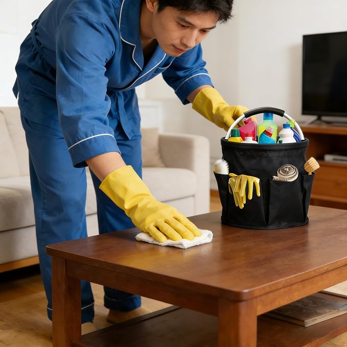Qivine Cleaning Caddy for Cleaning Supplies, 17L Cleaning Supply Caddy - Image 6