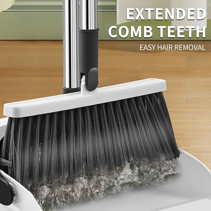 Broom and Dustpan Set Widened Thickened, Folding Dustpan - Image 6