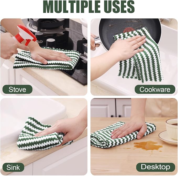 Homaxy Kitchen Towels, Ultra Soft and Absorbent Dish Towels, Reusable Fast - Image 4