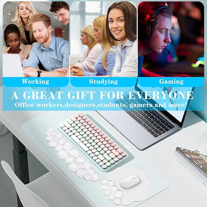 Gel Cloud Keyboard and Mouse Wrist Rest, Cute Wrist Support and Arm Support Rest - Image 7