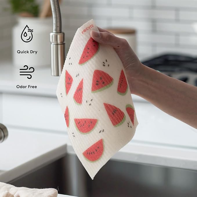 RECYCO Swedish Dishcloths for Kitchen | 6 Pack Tropical Fruit Washable Dish - Image 6