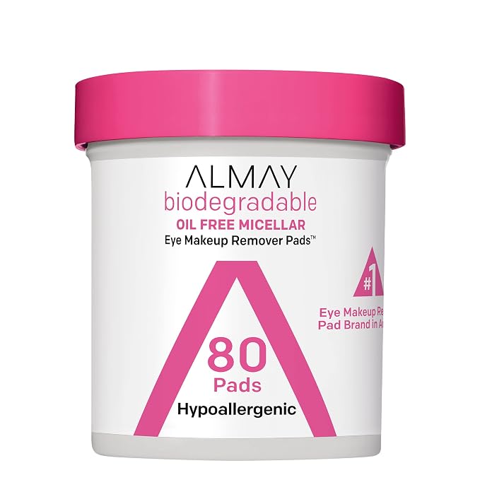Almay Biodegradable Makeup Remover Pads, Micellar Gentle, Hypoallergenic by Almay