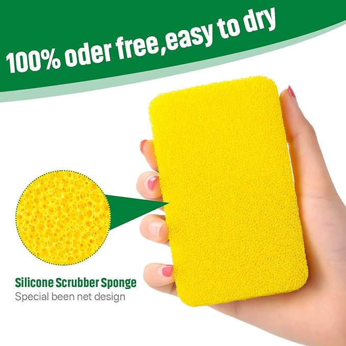 Patelai 10 Pieces Silicone Dish Sponge Silicone Scrubber Reusable Kitchen - Image 2