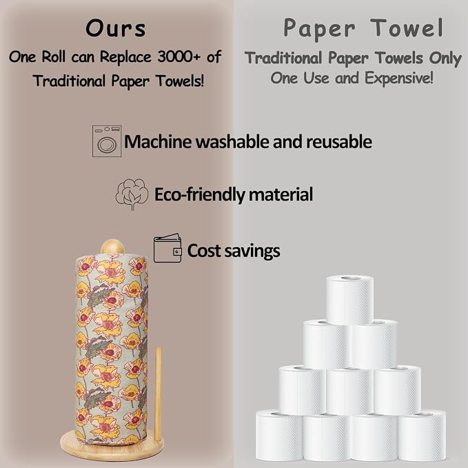 25 Pack Reusable Tissue Paperless Towel Roll Washable Cotton - Image 3