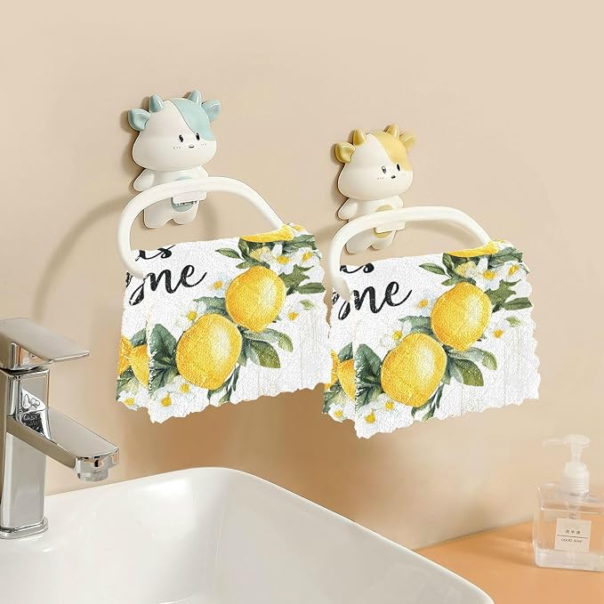 ALAZA Kitchen Towels Summer Lemon Wreath Dish Towels Multipurpose Reusable Dish - Image 5