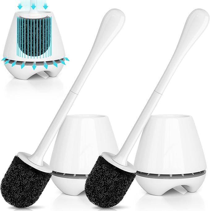 uptronic Toilet Brush and Holder 2 Pack, Toilet Brush by UPTRONIC