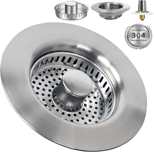The Ultimate Kitchen Sink Solution: 3-in-1 Drain Strainer & Stopper. 304 by Unknown