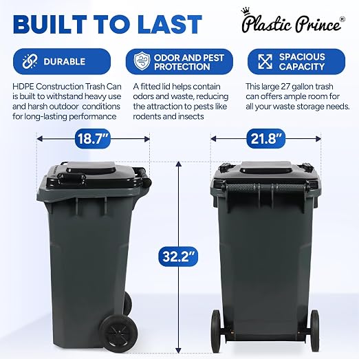 27 Gallon Outdoor Trash Can - Image 5