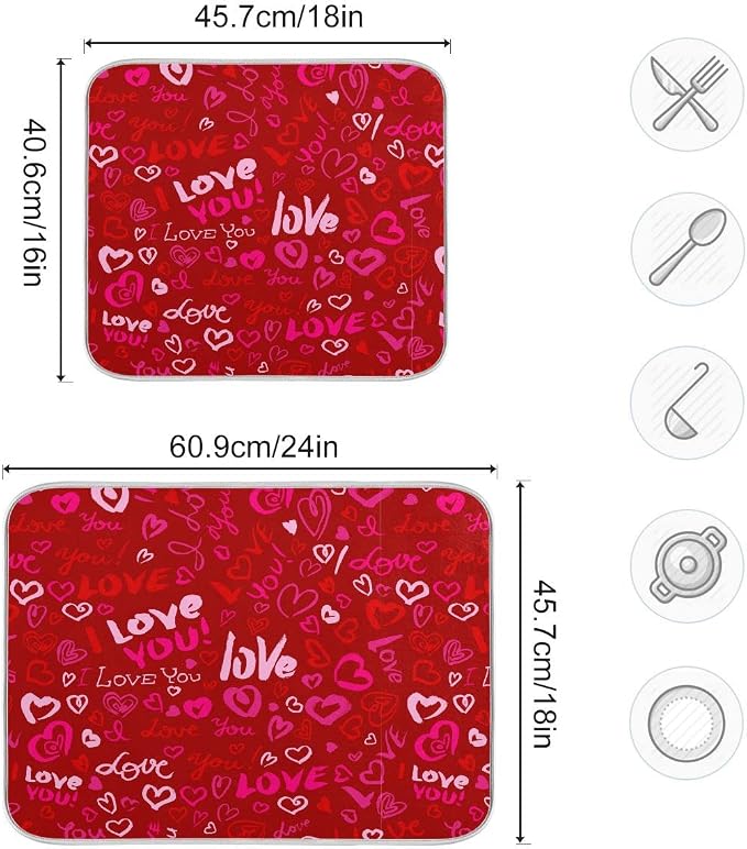 Happy Valentine's Day Dish Drying Mat - Image 3
