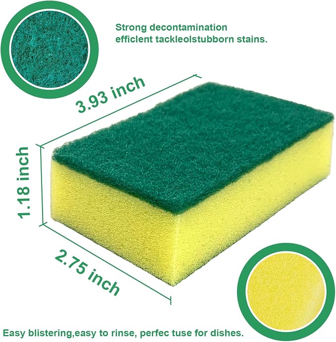 Cleaning Sponge, 32 Pack Dual-Sided Dishwashing Sponge - Image 2