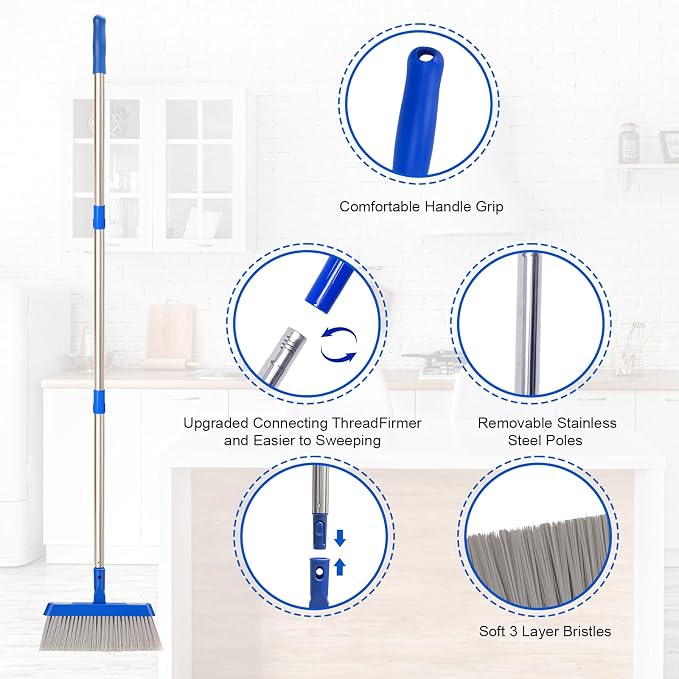 Broom - 52-Inch Adjustable Long Handle Broom, Courtyards - Image 3
