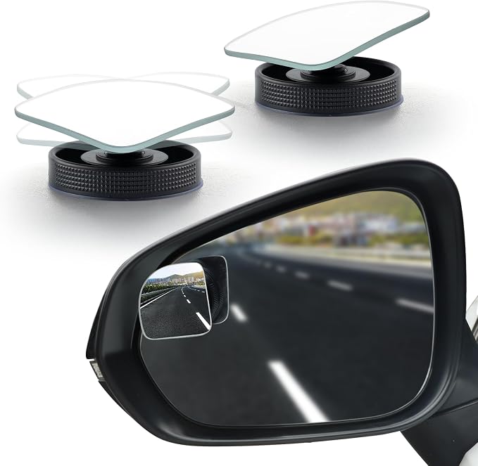 LivTee Blind Spot Car Mirror, Fan HD Glass Frameless Convex Side Mirror by LivTee