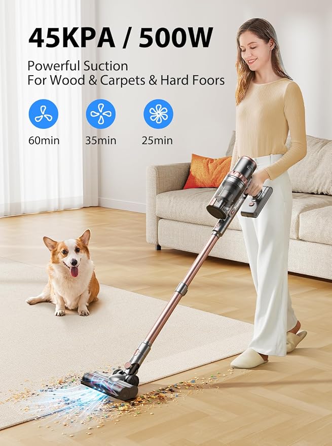 Cordless Vacuum Cleaner Handheld Vacuums 500W/45Kpa Lightweight Stick Vacuums - Image 2