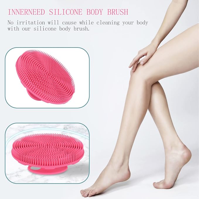 INNERNEED Food-Grade Soft Silicone Body Scrubber Shower Brush Handheld - Image 5