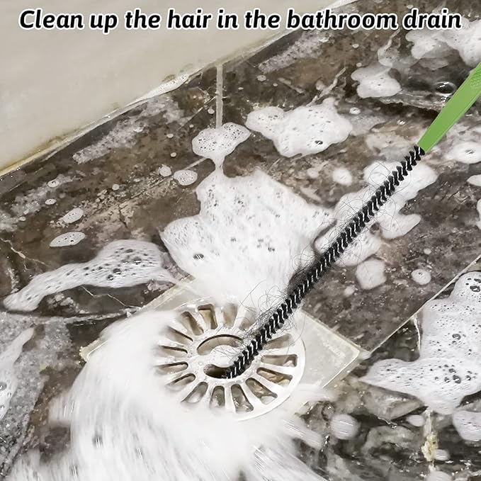 Sewer Drain Brush, Drain Clog Remover, 22.83inch Flexible Long Pipe Snake Hair - Image 5