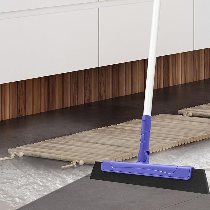 Floor Squeegee for Tile Floor and Shower Glass, Broom Rubber Blade - Image 2