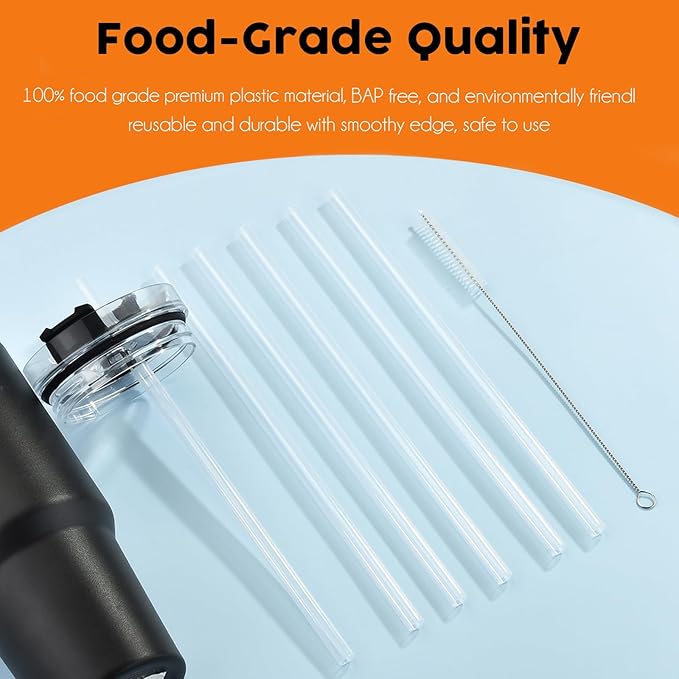 ALINK Clear Replacement Straws for Stanley 20oz 14oz Tumble, 6 Pack Reusable - Image 5