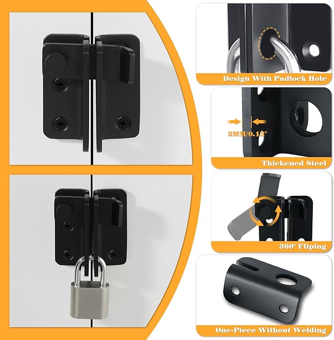 Alise Flip Latch Gate Latch, Stainless Steel Locking Latches - Image 4