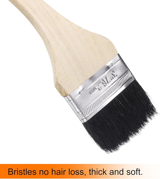 uxcell 3pcs Bent Radiator Paint Brush 3" Width Curved Wall Paint Soft Bristle - Image 4