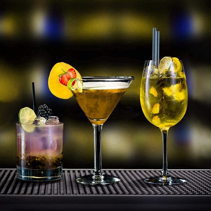 Tebery 2 Pack Black Bar Mat, Non Slip Cocktail Service Spill Mats - Image 7