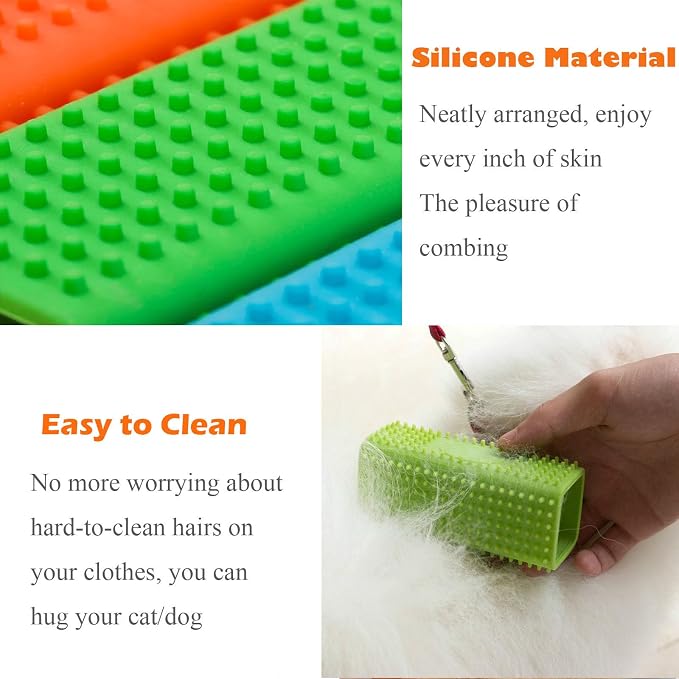 2 Pieces Pet Dog Cat Hair Remover, Block Roller Cleaner, Hollow Silicone - Image 3