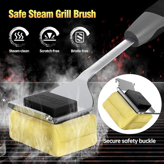 Grill Brush Bristle Free for Outdoor Grill, Steam Grill Cleaning Brush - Image 2