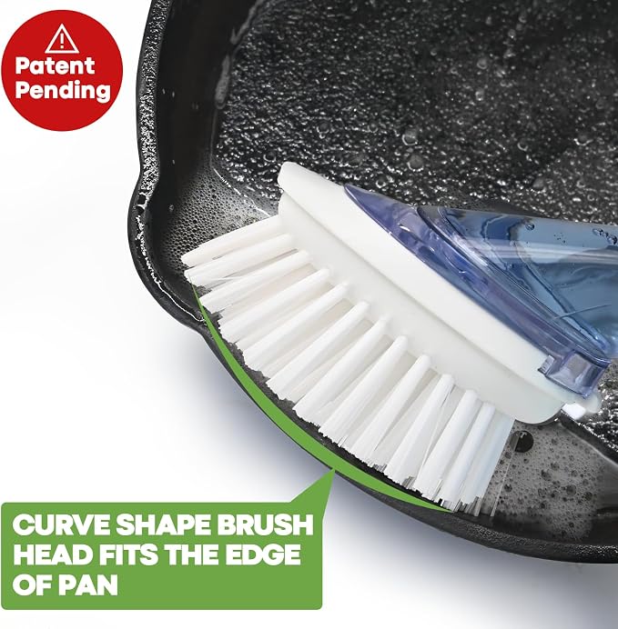 RIMAY Dish Brush with Soap Dispenser, Dish Washing Brush with Handle, Soap - Image 2