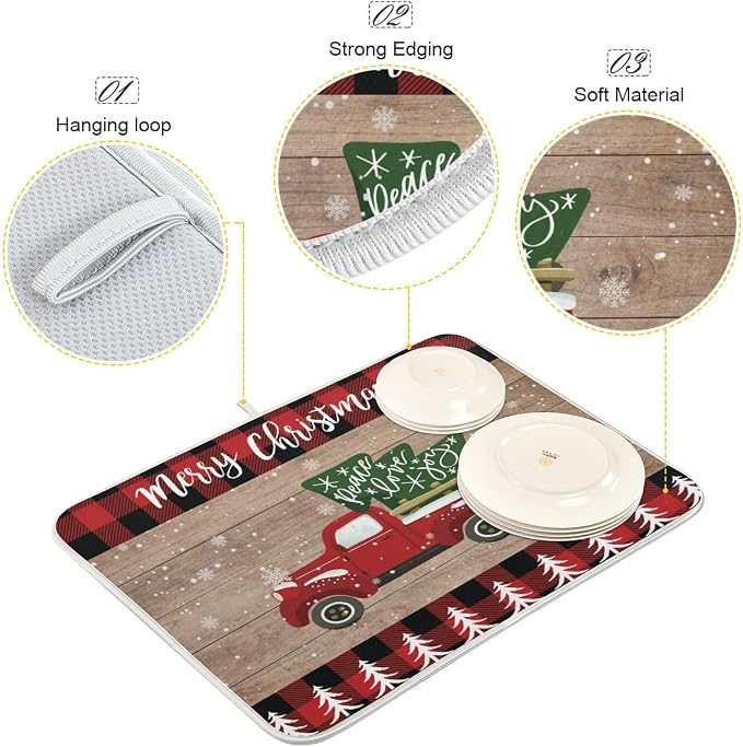 Christmas Dish Drying Mat 18 x 24 Inch - Image 4