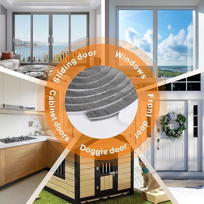 69FT Brush Weather Stripping, Neat Pile Self Adhesive Seal Strip - Image 5