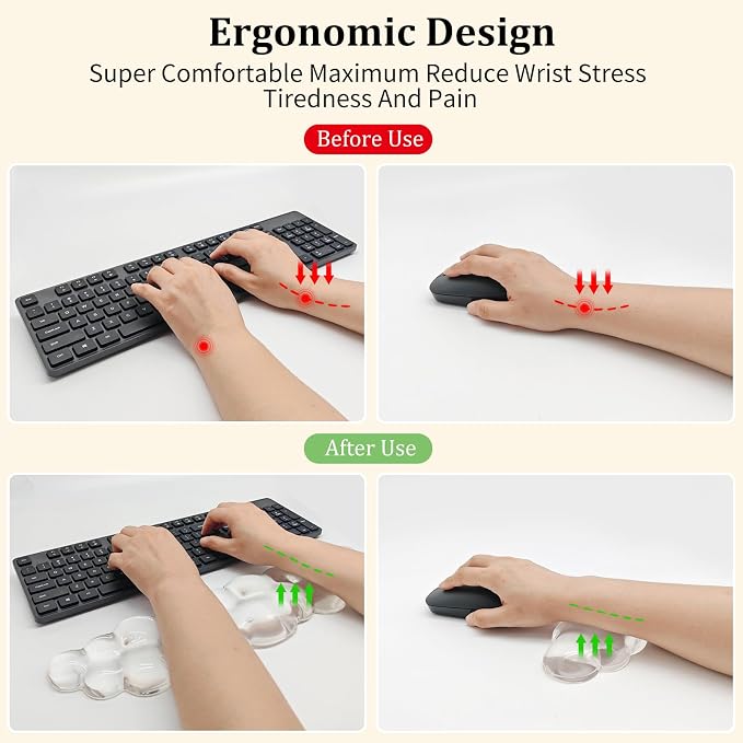 Gel Cloud Keyboard & Mouse Wrist Rest Cloud Wrist Rest Ergonomic Keyboard and - Image 4