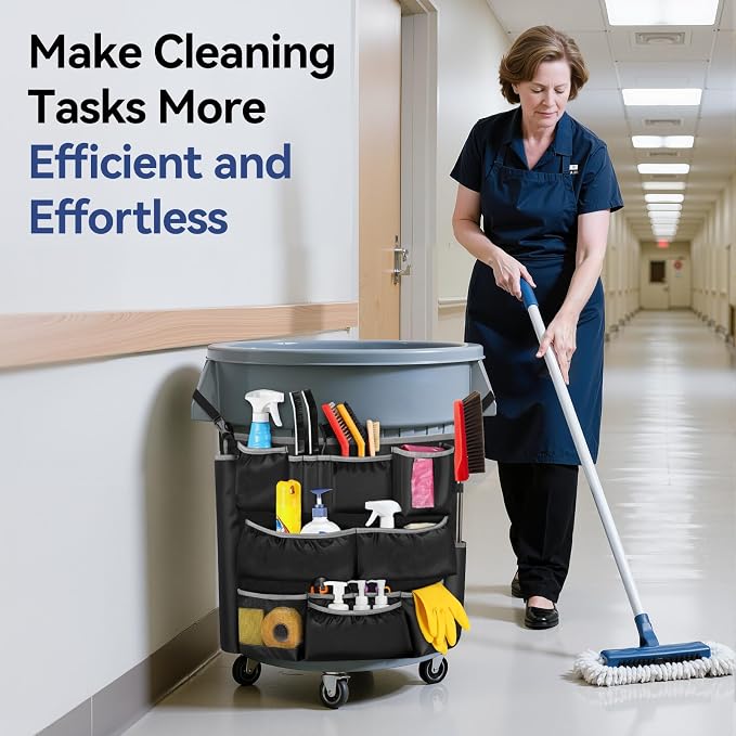 Housolution Trash Can Caddy Bag, Upgraded 3 Tier Large Capacity Cleaning - Image 4