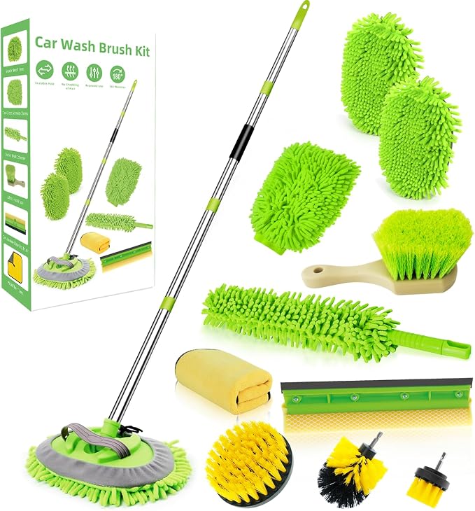 62" Car Wash Brush with Long Handle Chenille Microfiber Car Wash Mop Mitt by ETOUPA