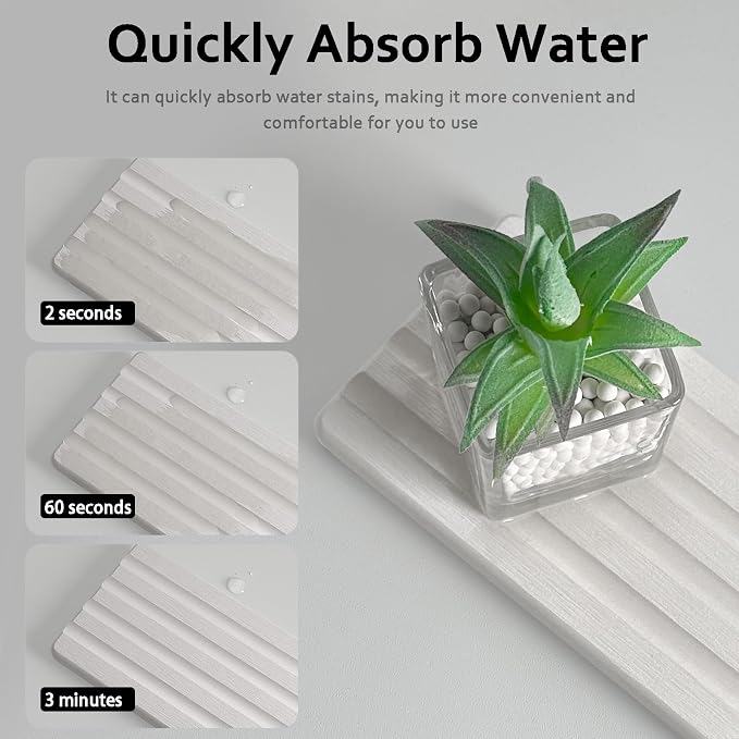 Set of 3 Diatomite Hand Soap Holder, Water Absorbing Stone Tray - Image 3