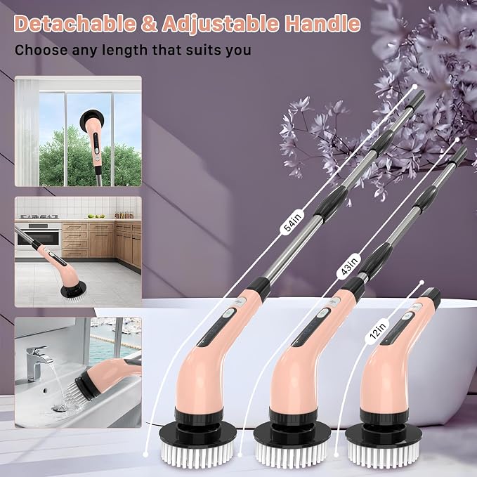 Electric Spin Scrubber, Cordless Cleaning Brush, Shower Scrubber - Image 2