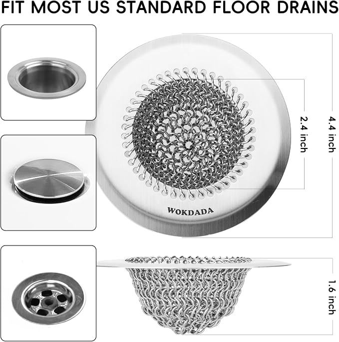 Bathtub Drain Hair Catcher, Wokdada Fast Drainage Shower Drain Hair Catcher - Image 4